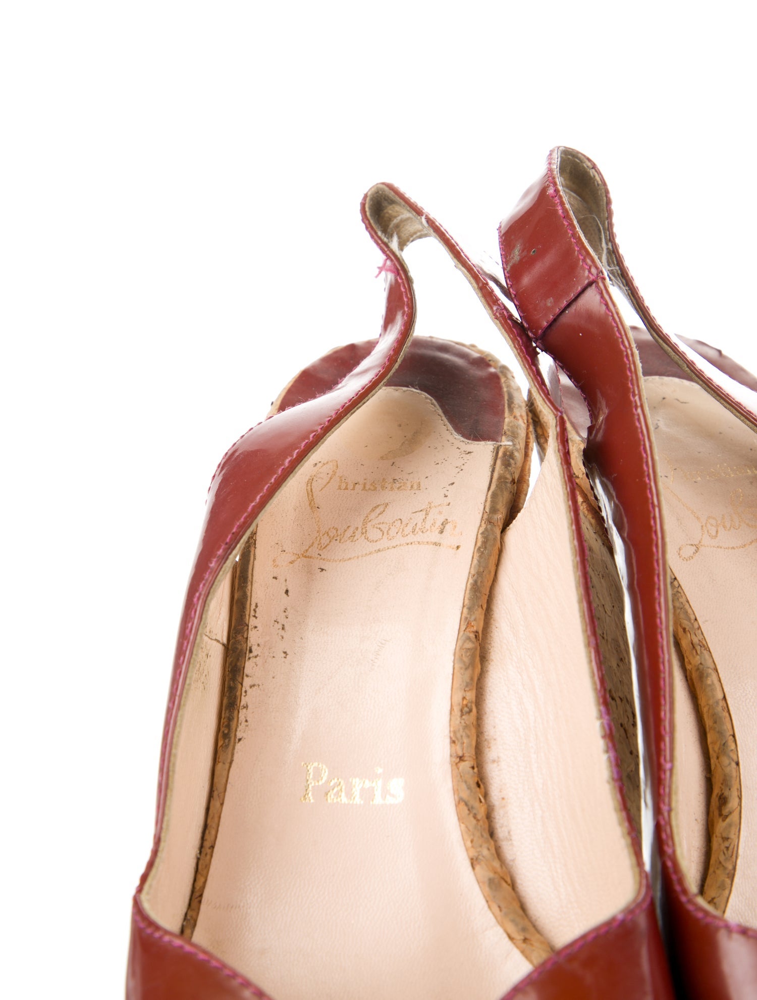 Christian Louboutin Patent Leather Slingback Sandals
